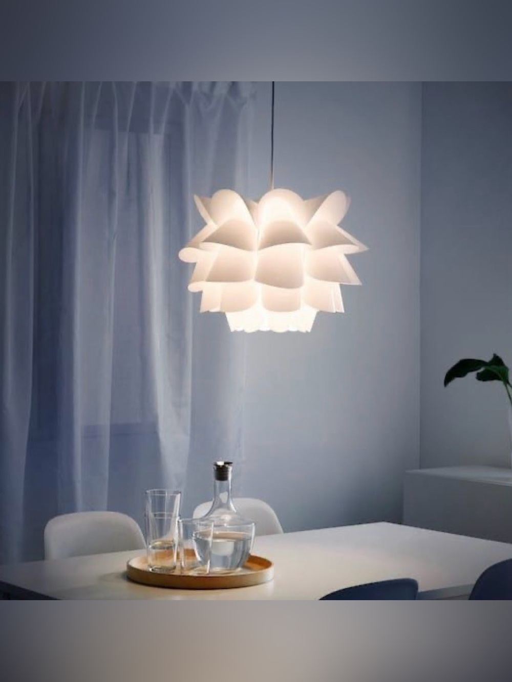 Vintage ikea Knappa flower hanging lamp white